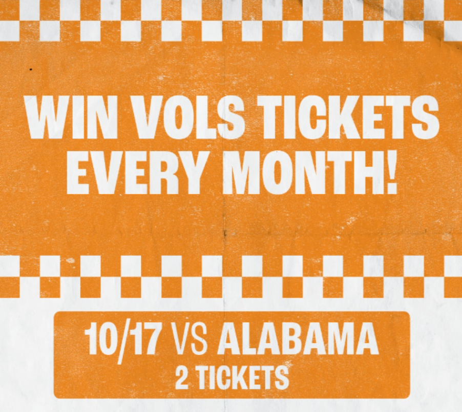 Tennessee Vols vs. Alabama Crimson Tide Football Ticket Sweepstakes
