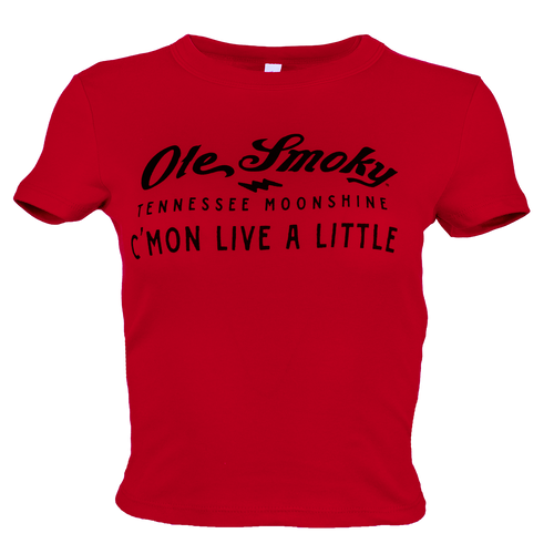 STACKED TEXT BABY TEE - RED