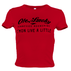 STACKED TEXT BABY TEE - RED