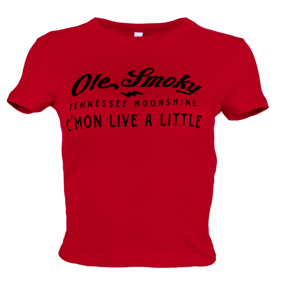 STACKED TEXT BABY TEE - RED