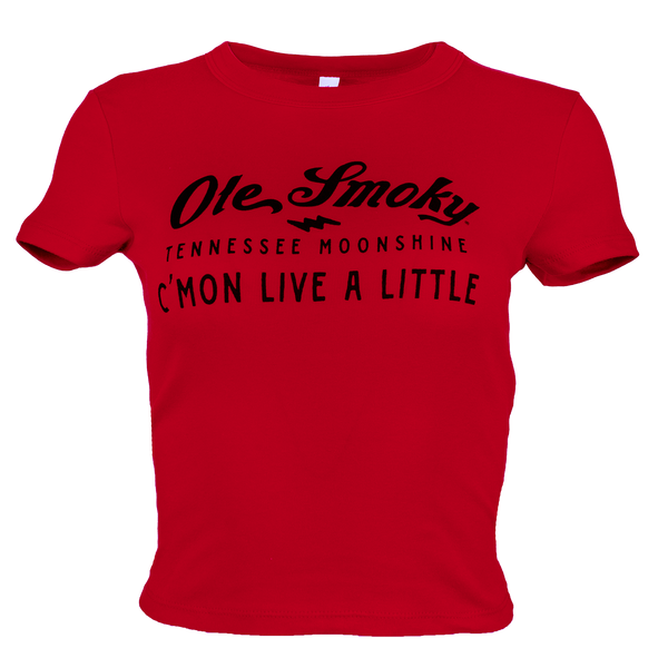 STACKED TEXT BABY TEE - RED, view 1