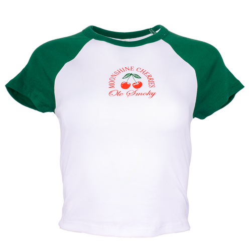 CHERRIES RAGLAN CROP TEE
