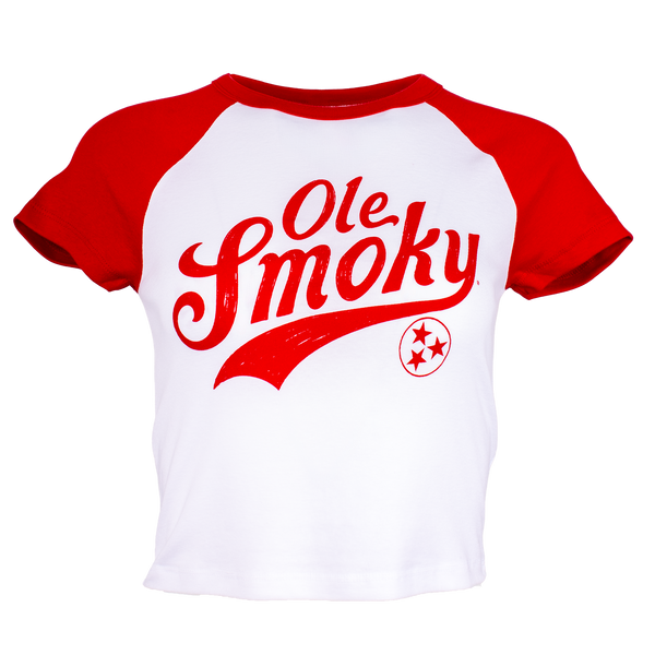 SWOOSH BABY RAGLAN TEE - WHITE/RED, view 1