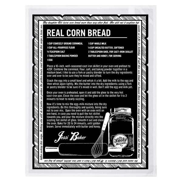 CORN BREAD RECIPE TEA TOWEL