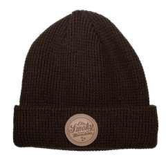 BROWN BEANIE WITH LASER ETCHED PATCH
