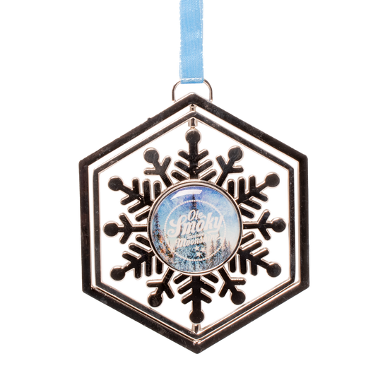 SILVER SNOWFLAKE SPINNER ORNAMENT
