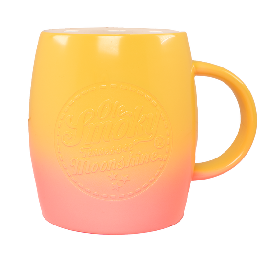 YELLOW AND PINK OMBRE DEEP ETCH MUG