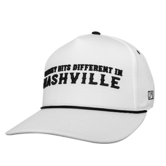 NASHVILLE WHISKEY HITS DIFFERENT WHITE/BLACK HAT